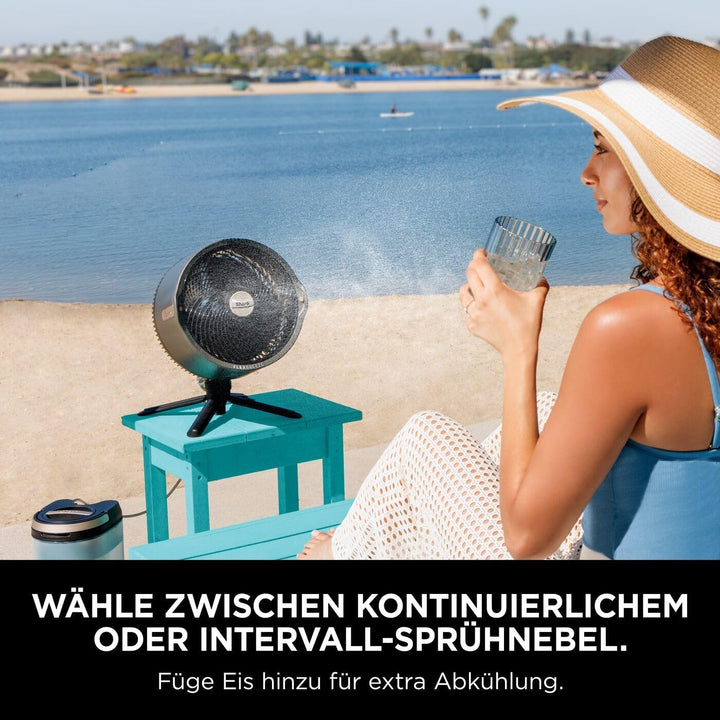 Shark FlexBreeze Pro Mist Akku-Ventilator für innen und aussen mit Sprühsystem, tragbarer Sprühtank,