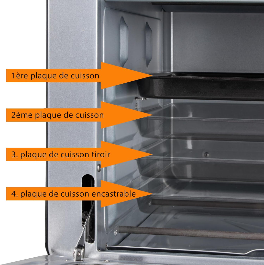 Bomann MBG 6023 CB Multi-Backofen, 30 Liter Backraum, Umluft + Ober- und Unterhitze, inkl. Drehspies