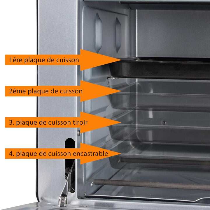 Bomann MBG 6023 CB Multi-Backofen, 30 Liter Backraum, Umluft + Ober- und Unterhitze, inkl. Drehspies