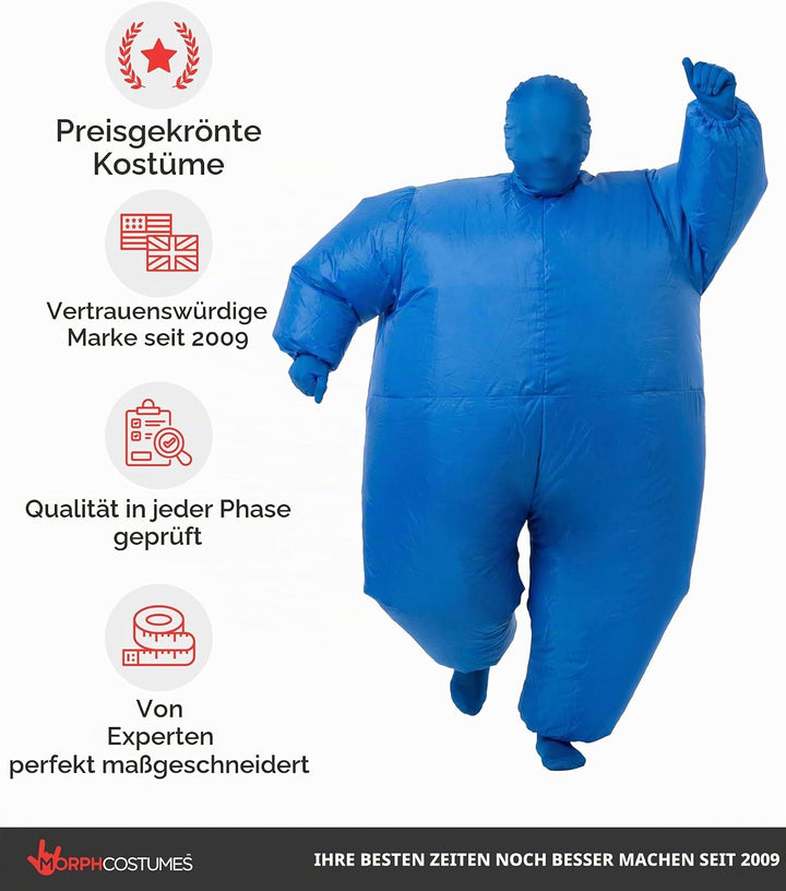 Morph Blaues Aufblasbares Kostüm für Kinder, Megamorph - Einheitsgrösse Blau Kinder, Blau Kinder