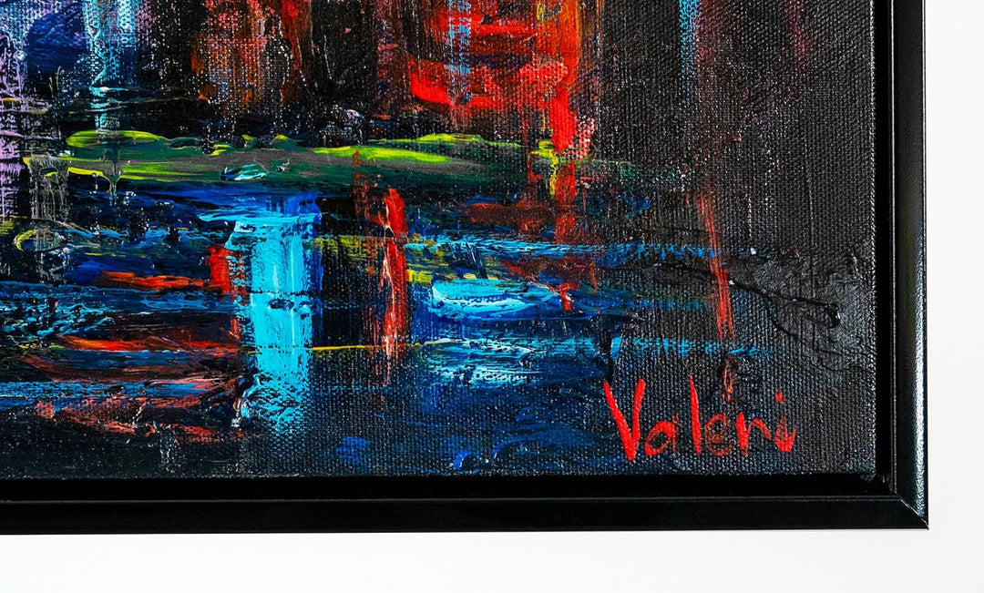 YS-Art Abstrakt Stil Acryl Gemälde auf Leinwand Herbstliche Allee handgemalt Wandbilder Wohnzimmer m