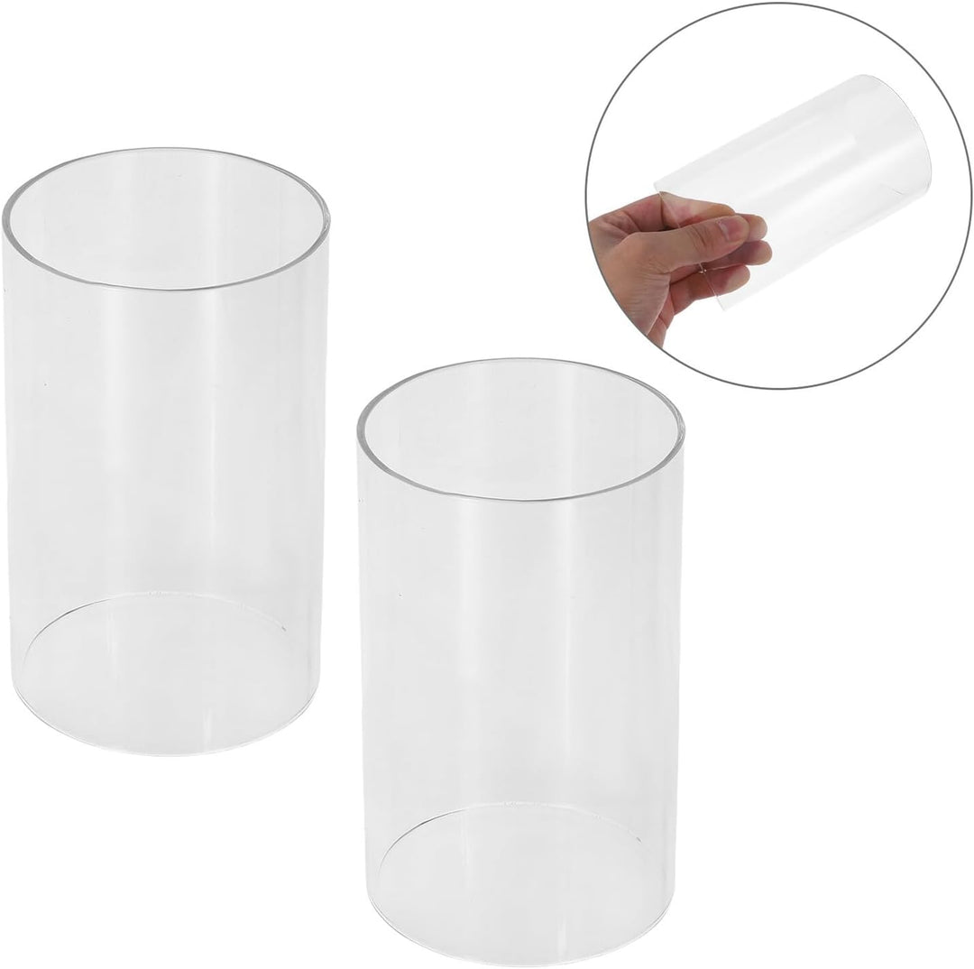 STOBAZA 2 Stück Glaszylinder Windlichtgläser mundgeblasen Glas Kerzenhalter Teelichtgläser Ersatz Zy