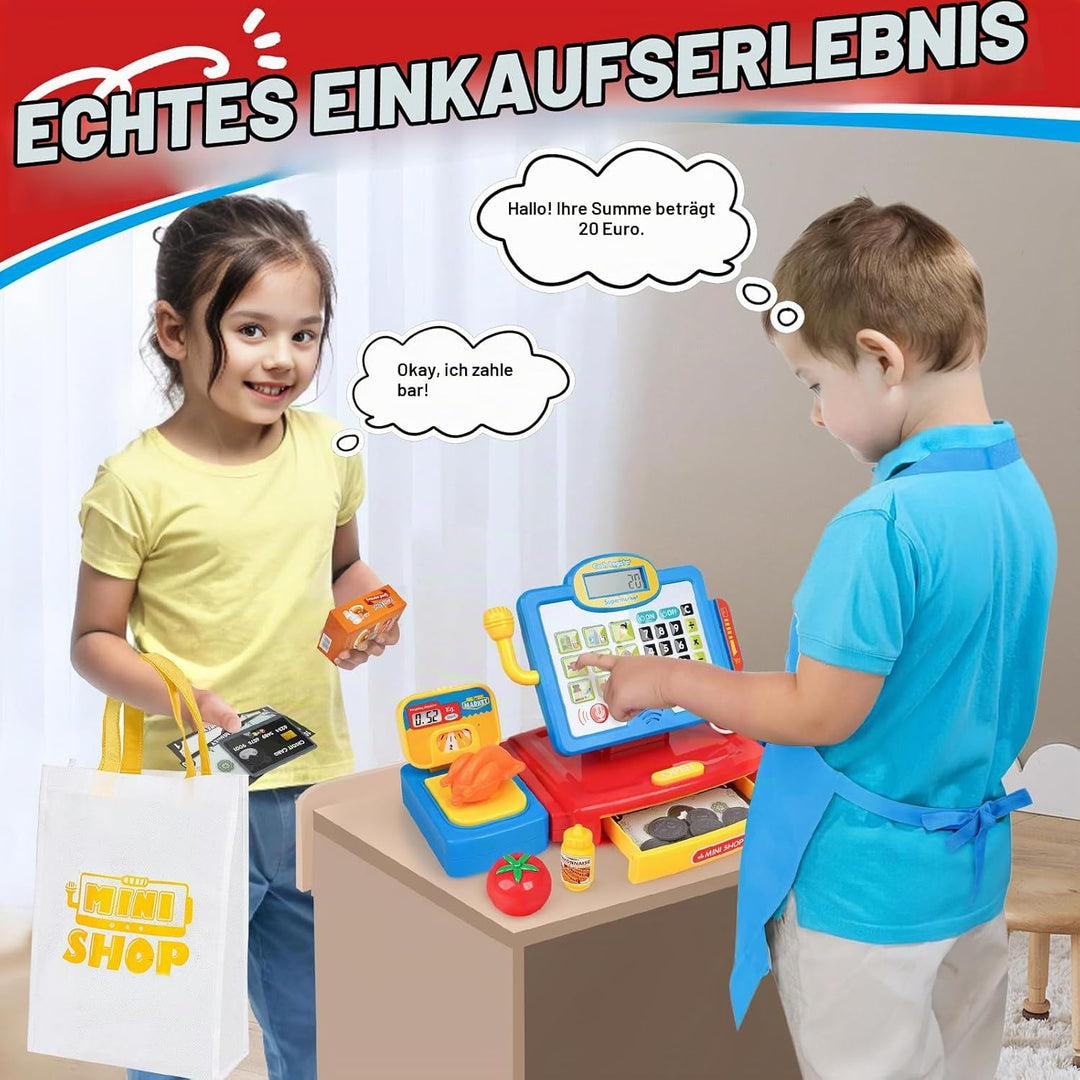 Dreamon Kasse Kinder Spielzeug, Spielkasse Kinderkasse Mit Scanner Und Sound Kaufladen Zubehör Rolle