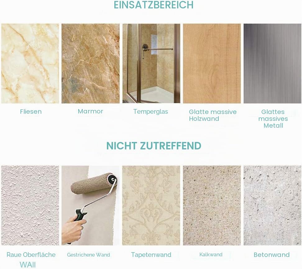 Duschablage Ohne Bohren,Gebürstet Duschregal Edelstahl mit Extra Ablaufrillen,Selbstklebendes Badezi