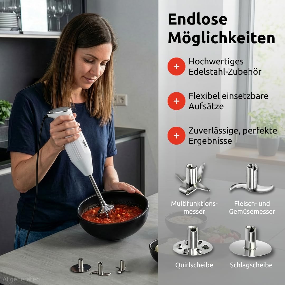 bamix Zubehör Fleischmesser für alle bamix Stabmixer, Fleisch- und Gemüsemesser für Rohes und Gekoch
