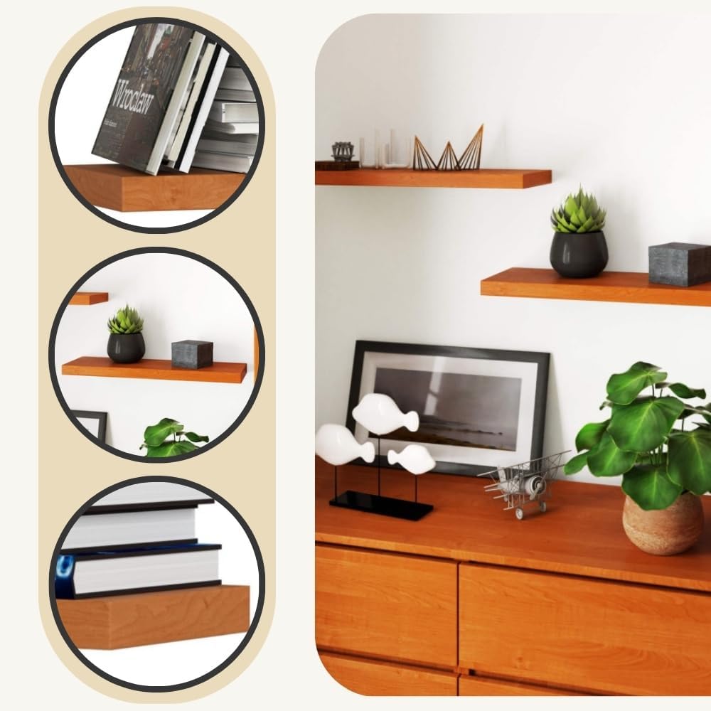 AKORD Wandregal PS-3 60 cm | Bücherregal Spielzeug Blumen Dekorationen | für Wohnzimmer Schlafzimmer