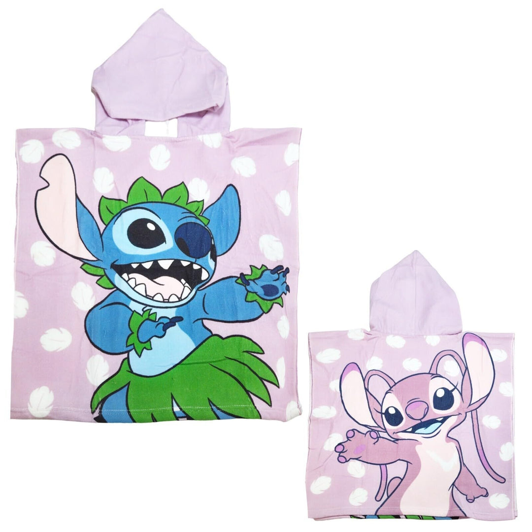 Aymax Disney Lilo & Stitch Kinder Badeponcho – Kapuzenhandtuch 55x110 cm – 3 Motive zur Auswahl, Far