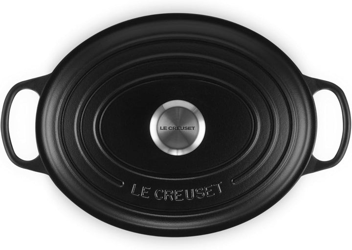 Signature Le Creuset Ovaler Bräter aus Gusseisen 29 cm, Schwarz matt, 29 cm, Schwarz matt
