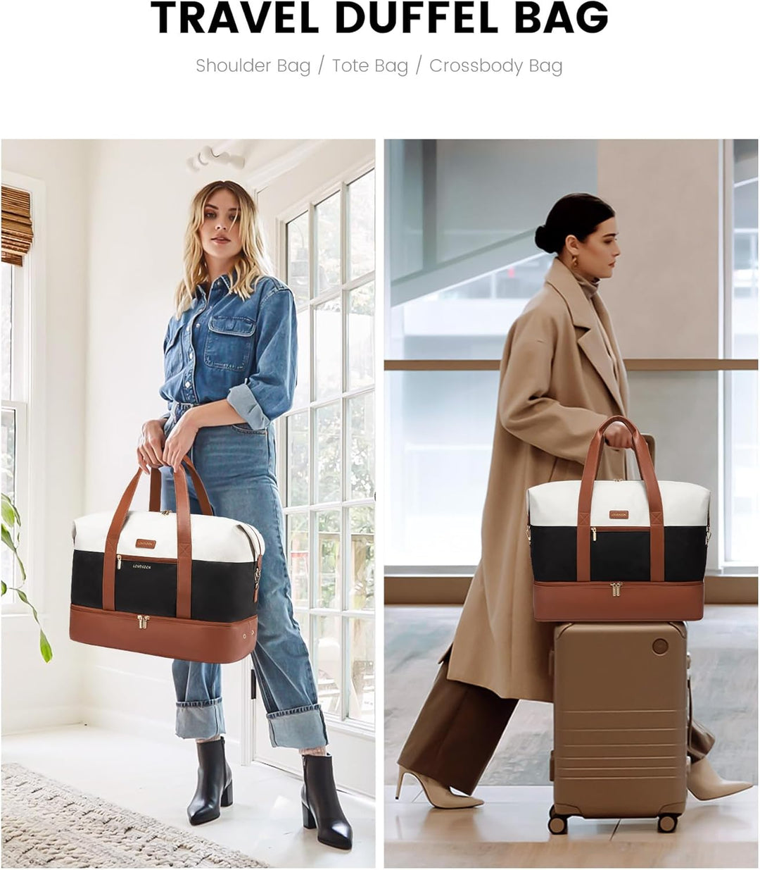 LOVEVOOK Handgepäck Tasche Für Flugzeug 40x20x25, Reisetasche Weekender Damen für Ryanair, Klein Spo