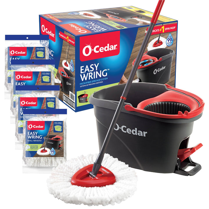 O-Cedar Mop und Eimer Frustfreie Verpackung Microfiber Floor Cleaning System Spin Mop and Bucket wit