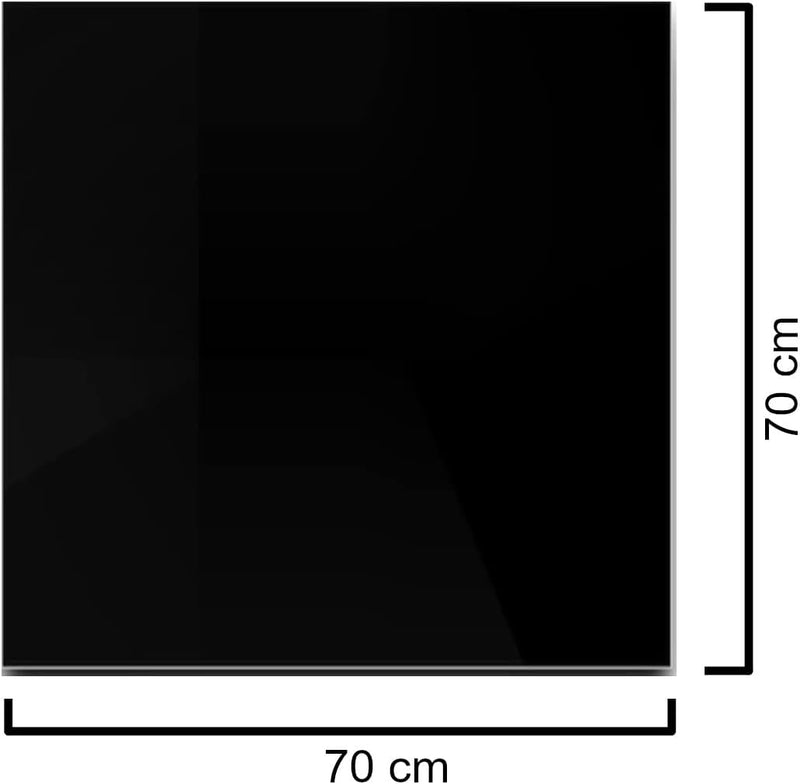 Euro Tische Glasplatte für Kaminofen und Tischplatte in 70x70cm Facettenschliff, Schutzplatte mit 6m