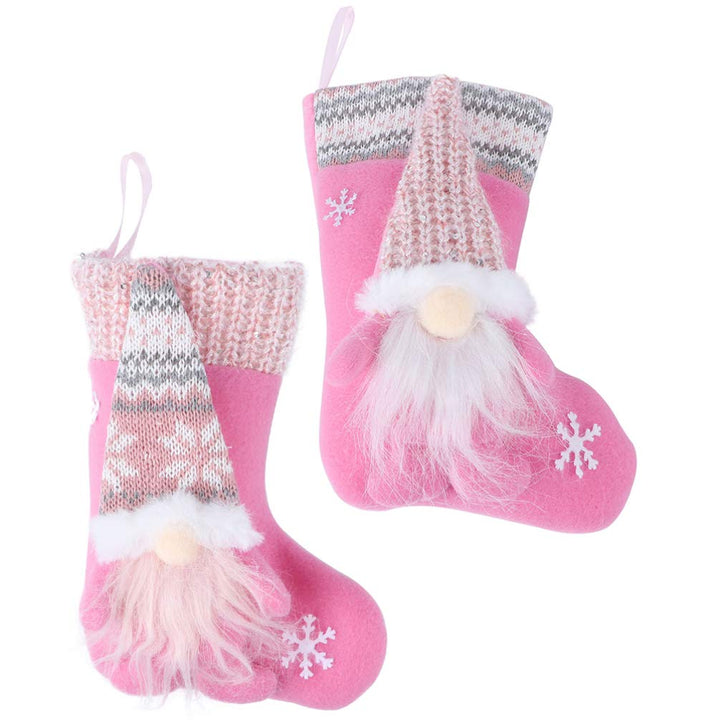 STOBOK 2 Stücke Weihnachtsstrumpf zum aufhängen Nikolausstrumpf Plüsch Wichtel GNOME Geschenktüte Be