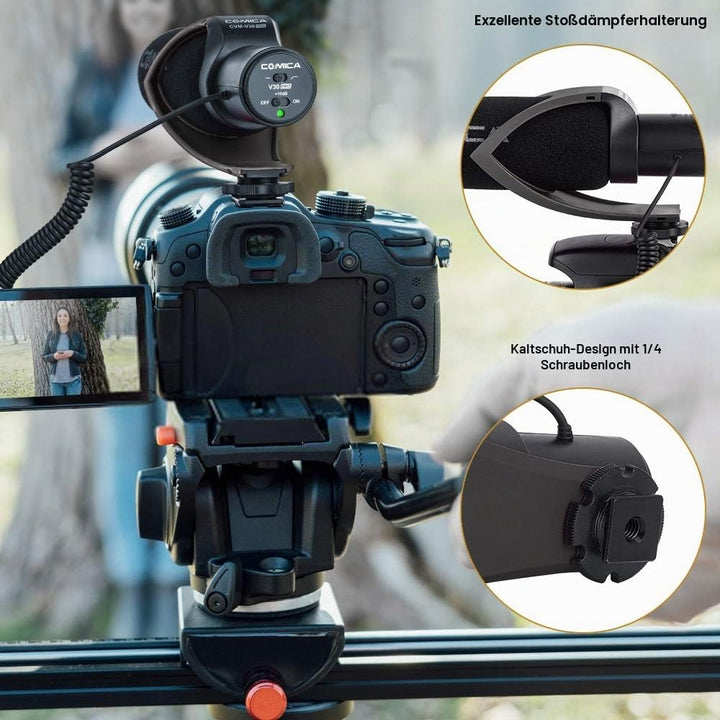 COMICA CVM-V30 PRO Kamera Mikrofon, Professionelles Super-Kardioid Kondensor Shotgun Video Mikrofon
