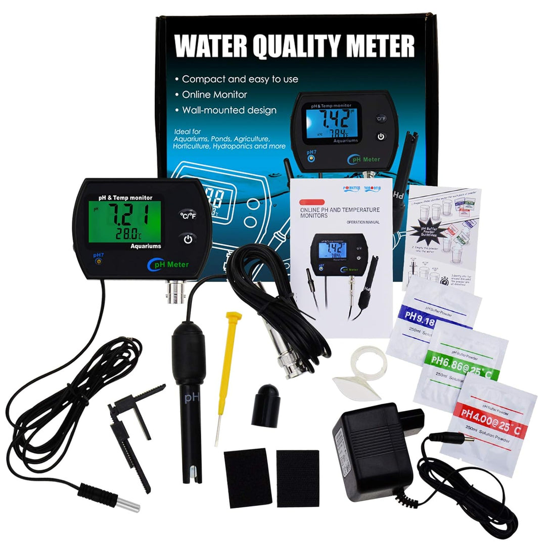 2 in 1 Combo pH & Temperatur Meter Wasser Qualität Prüfer Austauschbar BNC pH Elektrode für Aquarien