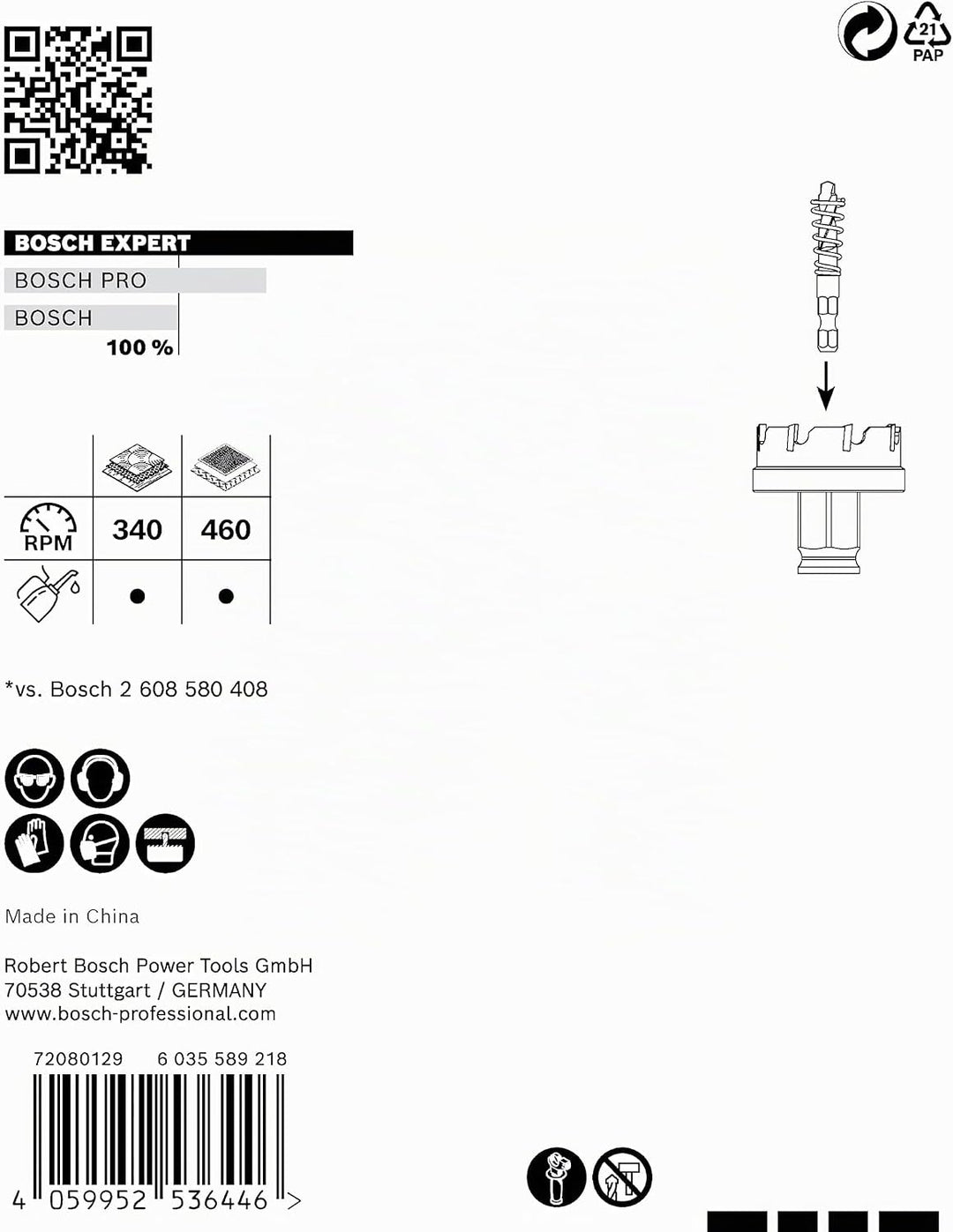 Bosch Accessories 1x Expert Sheet Metal Lochsäge (für Stahlbleche, Edelstahlbleche, Ø 35 mm, Zubehör