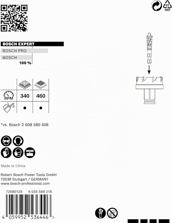 Bosch Accessories 1x Expert Sheet Metal Lochsäge (für Stahlbleche, Edelstahlbleche, Ø 35 mm, Zubehör