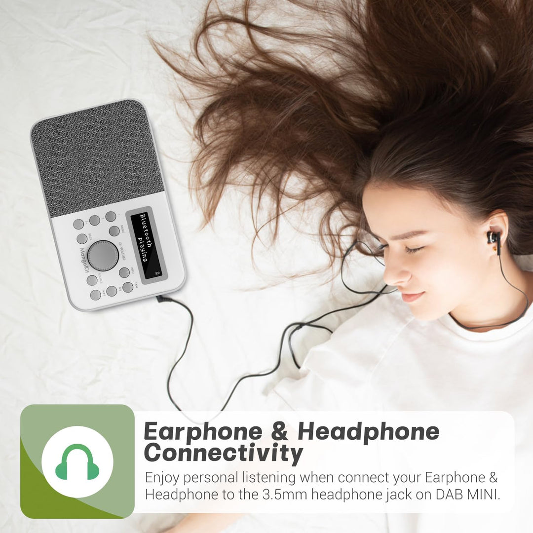 MangoKit PR2S Tragbares DAB+ Digitalradio,Küchen-FM-Radio,Bluetooth-Lautsprecher,Persönliches DAB-Ra