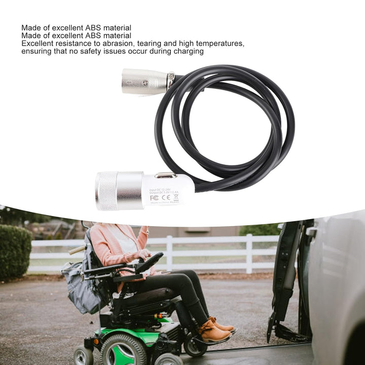 Ladekabel für Rollstuhlmotor-Controller, Schnelllade-Rollstuhl-Joystick-Controller-Ladekabel, Elektr
