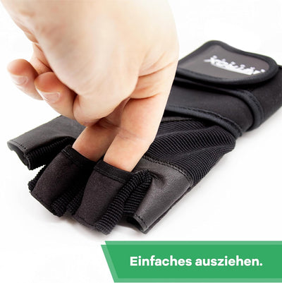 NetroxSports® Professionelle Fitnesshandschuhe mit Handgelenkbandage für schwere Gewichte | echtes L