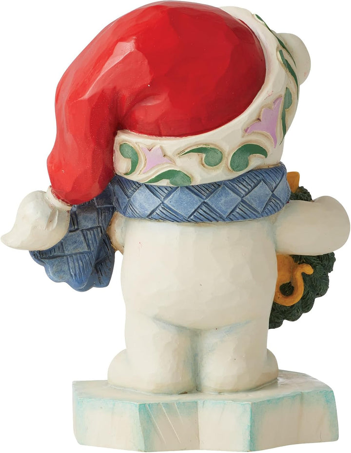 Enesco Jim Shore Heartwood Creek Eisbär, der einen Kranz hält, Pintgrösse, 13 cm, mehrfarbig