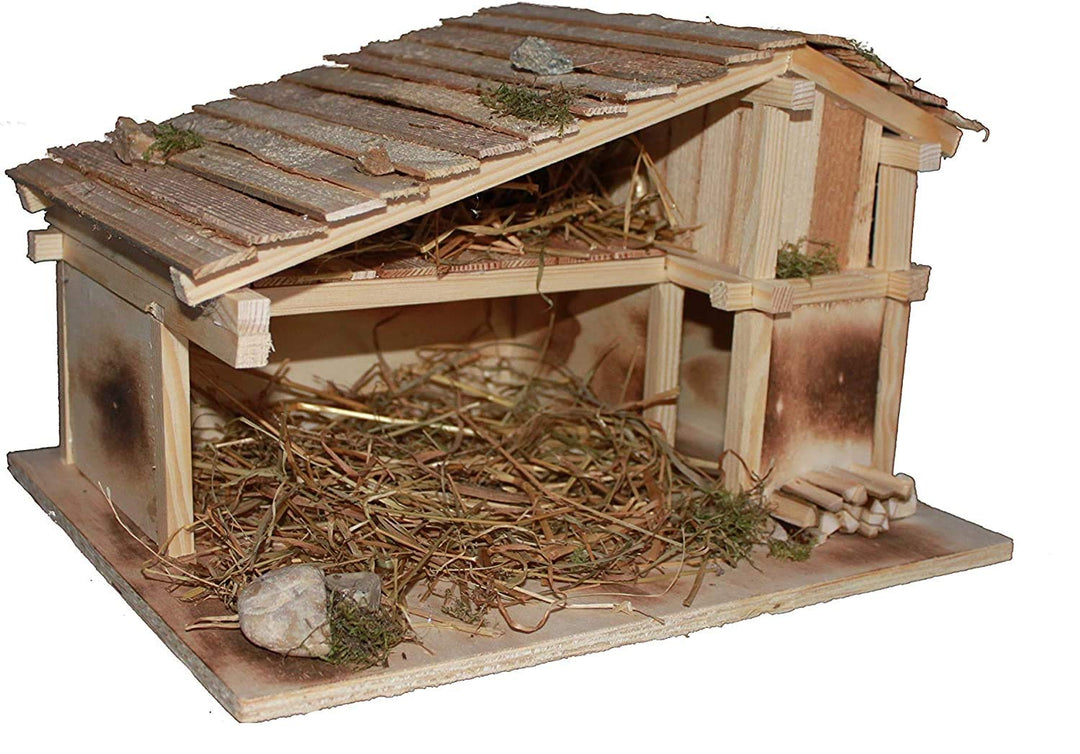 Weihnachtskrippe als Bausatz inkl. Dekomaterial und Anleitung, DIY Krippe zum Selberbauen, Einzeltei