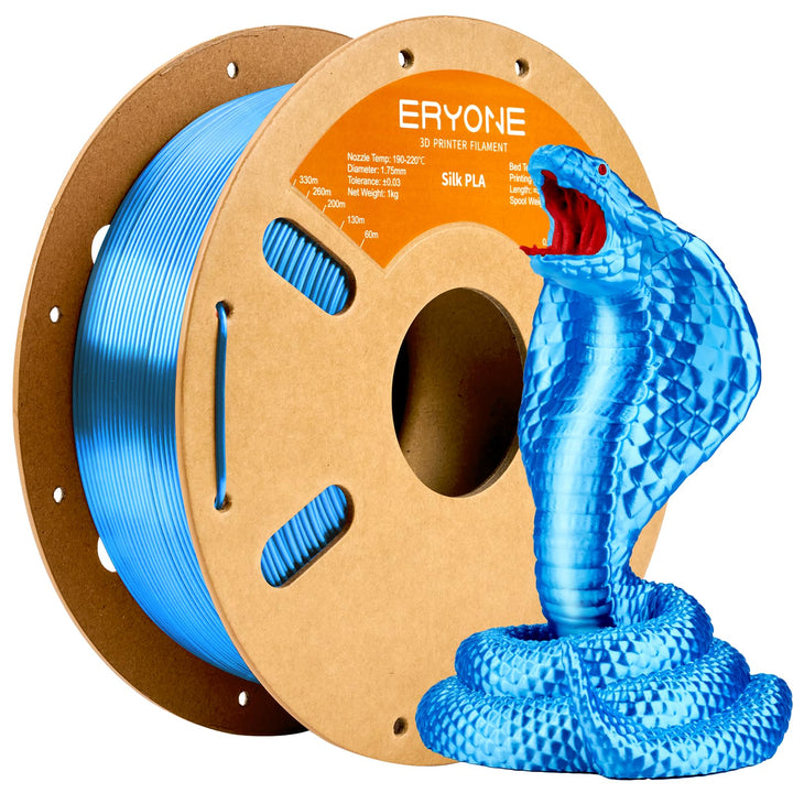 ERYONE Silk PLA Filament 1.75 mm, 3D-Drucker Filament PLA, 0,03 mm, 1 kg/Spule, Silk Blau