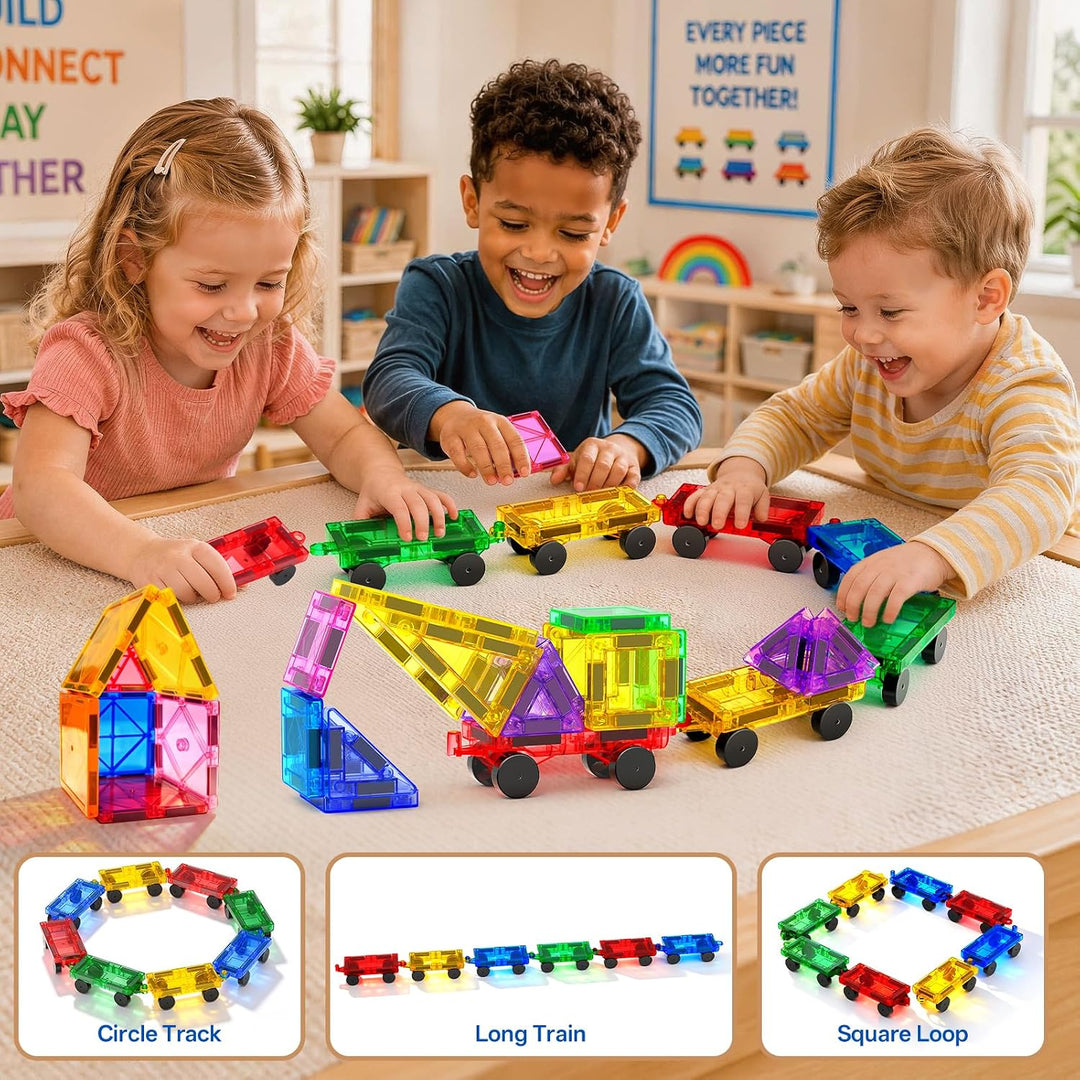 8 Stück Magnetbausteine Mini Auto Set Kompatibel mit Mini- und Standard Magnetische Bausteine Reises