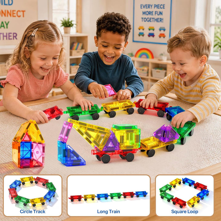 8 Stück Magnetbausteine Mini Auto Set Kompatibel mit Mini- und Standard Magnetische Bausteine Reises