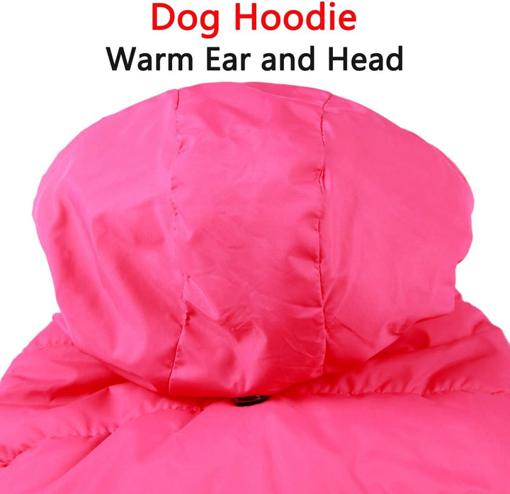 JoyDaog Fleece Hundemantel,Winter kleine Hundejacke mit Kapuze, Rosa XXXL XXX-Large (Pack of 1) Rosa