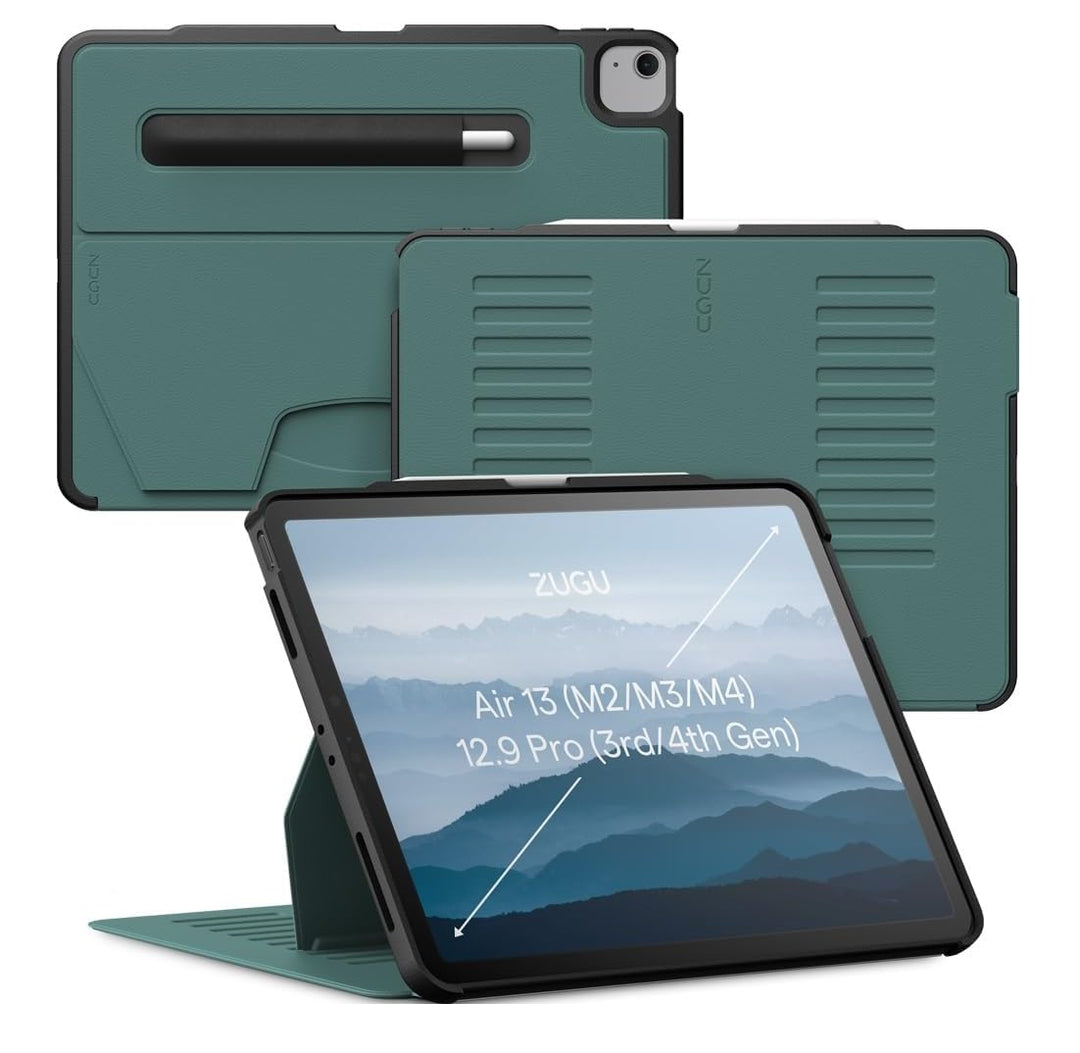 Zugu iPad Air Hülle 13 Zoll M2 2024 / iPad Pro 12.9 (3rd/4th Gen), schlanke Schutzhülle 10 Winkel-St