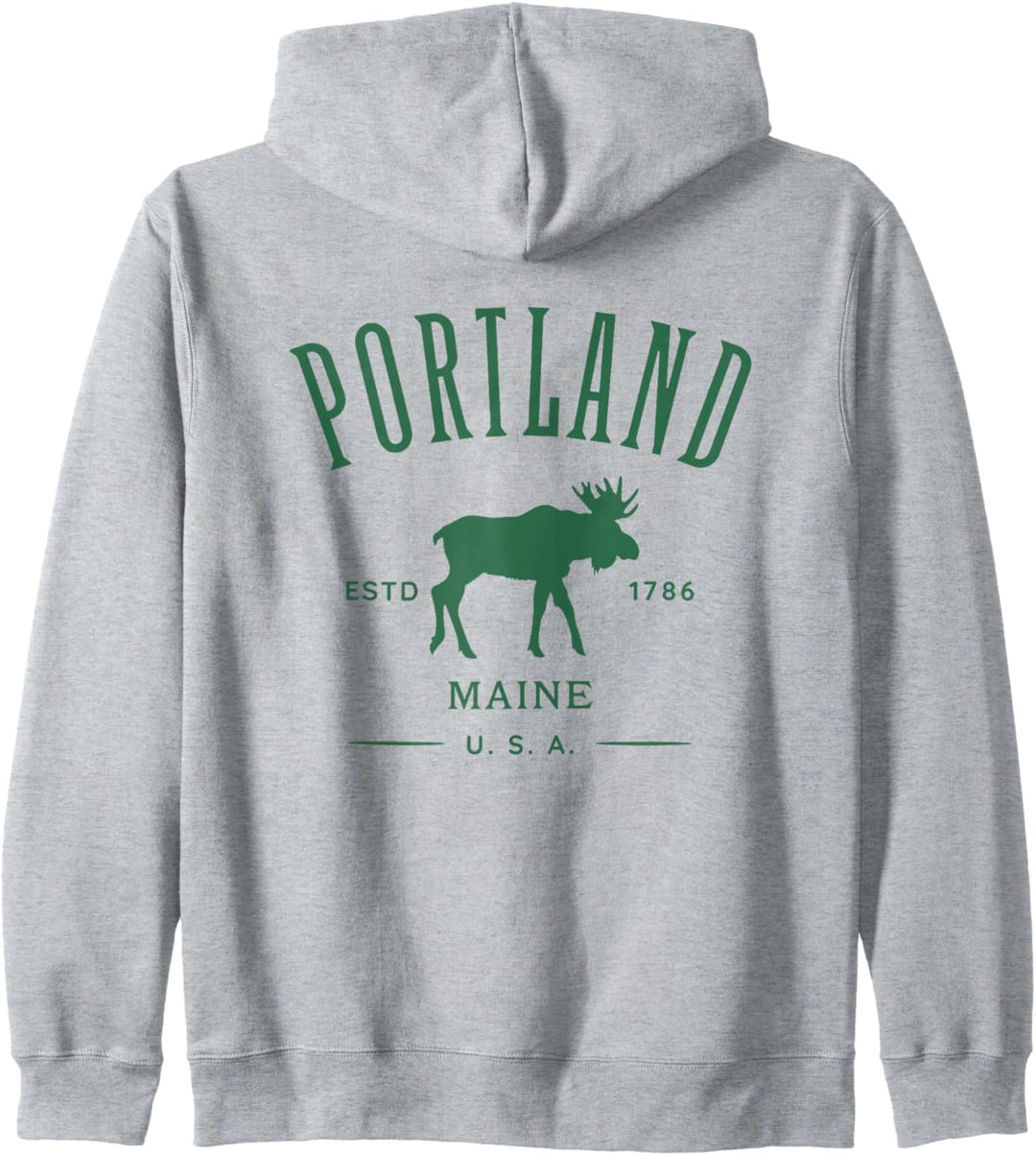 Portland Maine USA Souvenir mit Elch Kapuzenjacke