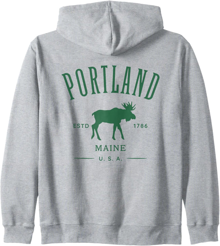 Portland Maine USA Souvenir mit Elch Kapuzenjacke