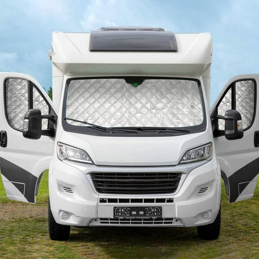 Sonnenschutz Auto Frontscheibe Kompatibel mit FIAT Ducato Peugeot Boxer Citroën Jumper 2006-2021, 3