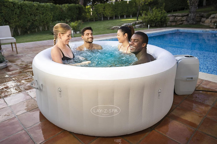 Bestway® Lay-Z-SPA® Tahiti Airjet™ Whirlpool, 180 x 66 cm, 2-4 Personen, rund, hellgrau