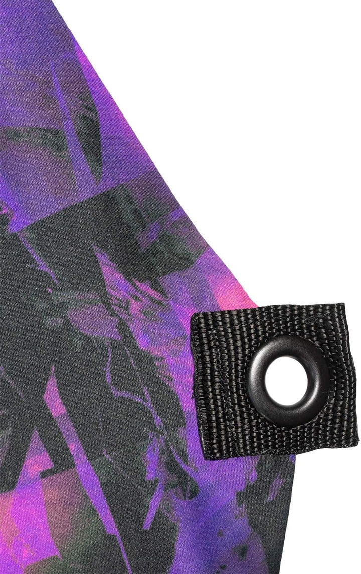PSYWORK Schwarzlicht Segel Spandex | Goa Amethyst Deceiver Wing Left | 5,0 x 2,5m | UV-aktiv | leuch
