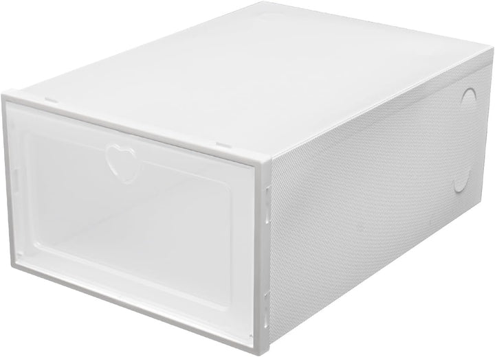 Schuhboxen, 20er transparent-weiss Boxen Aufbewahrung, Herz-Löcher Faltbar Stapelbar Schuhkartons 33