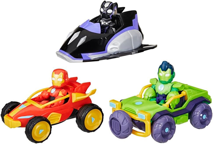 Marvel Iron Man und Seine fantastischen Freunde – Spielzeug-Bundle mit 3 Action-Figuren und 3 Fahrze