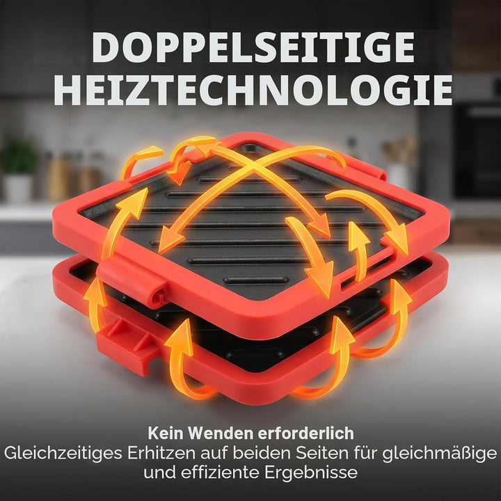 DASIAUTOEM Sandwichmaker, Quadratische Platten, RockStone Steinbeschichtung Antihaft, Für Sandwiches