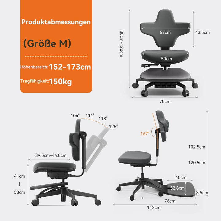 Newtral Stehpult-Stuhl, Standing Mate-Sitz für Sitz-Steh-Wechsel, ergonomischer Anlehn-Hocker mit An