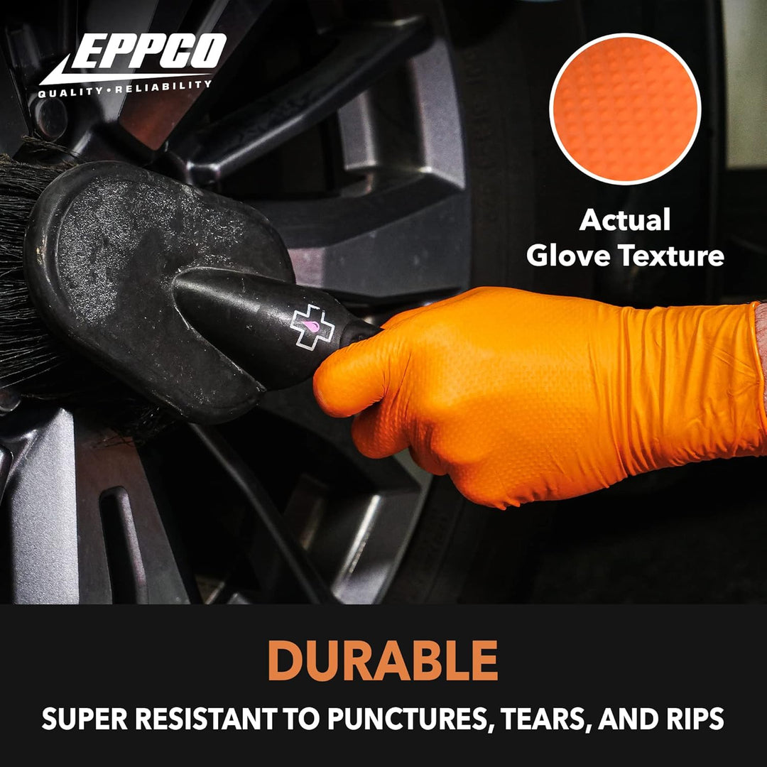 Kunzer Nitril-Einweghandschuhe Orange Tiger Grip Grösse M (Dispenser mit 100 Stück)