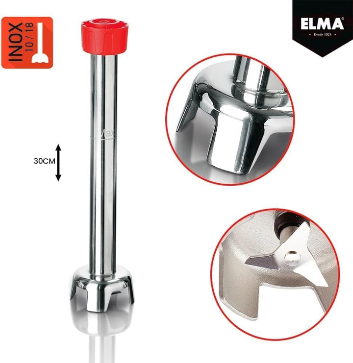 ELMA Professioneller Stabmixer 450W, 30 cm Edelstahl-Mixstab abnehmbar | Variable Geschwindigkeit 60