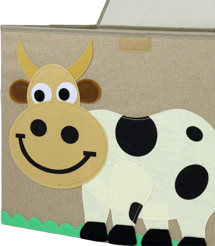 QWORK® Grosse Faltbare Aufbewahrungsbox mit Deckel, 53x36x36 cm, 65 Liter - Sitztruhe für Aufbewahru