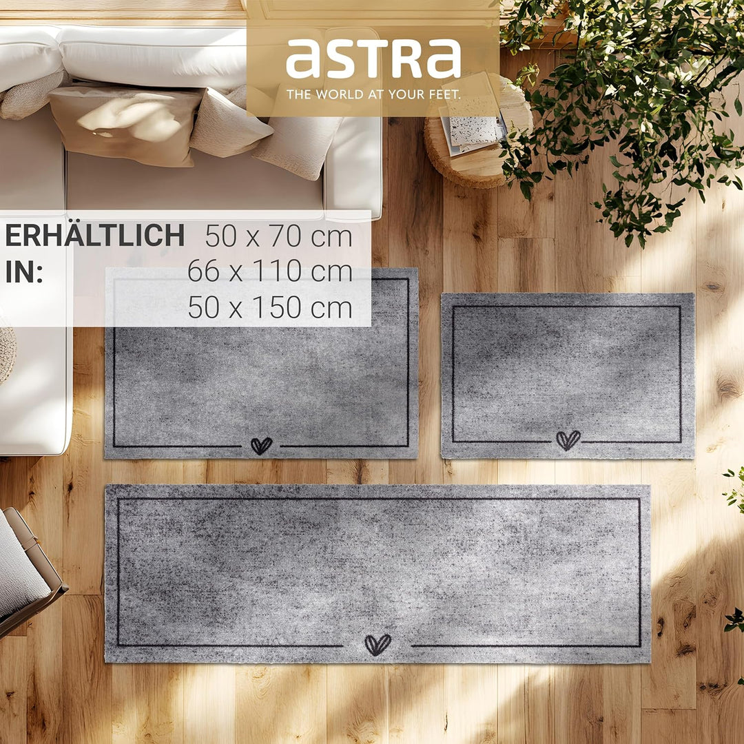 Astra rutschfeste Sauberlaufmatte innen - Herz Melange 50 x 70 cm - Wohnraum Fussmatte Design - Extr
