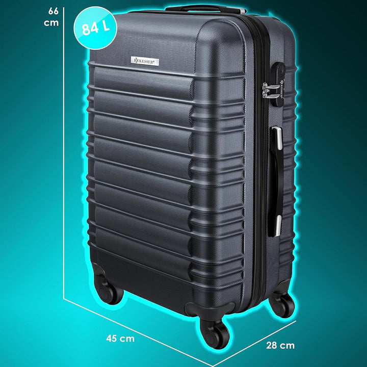 KESSER® Reisekoffer Mittlerer Hartschalen-Koffer Inkl. Kofferwaage + Gepäckanhänger Trolley Gepäck R