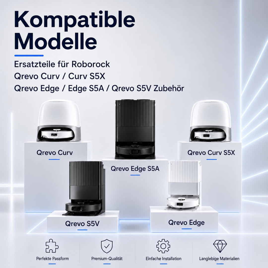 24 Stück Zubehörset,Kompatibel mit Roboter Qrevo S5V/Qrevo Curv/Qrevo Curv S5X/Qrevo Edge S5A Robote