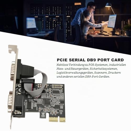 2 Port PCI Express RS232 DB9 Serielle Portkarte für Windows XP, Vista, 7, 8.x, 10, 11 32/64bit für L