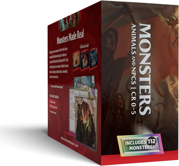 Dungeons &amp; Dragons Referenzkarten – Monster (Tiere und NSCs) | D&amp;D-Zubehör (Englische Version)