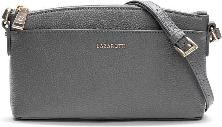 Lazarotti Bologna Leder Umhängetasche Damen | verstellbarer Schultergurt | mittelgrosse Crossbody Ba