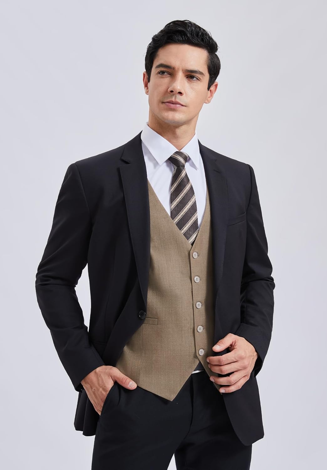 Enlision Anzugweste für Herren Formelle Einfarbige Weste Hochzeit Elegant Anzugwesten Business Weste