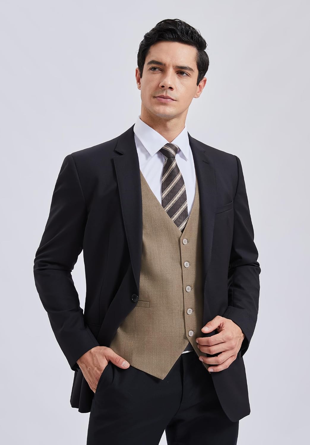 Enlision Anzugweste für Herren Formelle Einfarbige Weste Hochzeit Elegant Anzugwesten Business Weste
